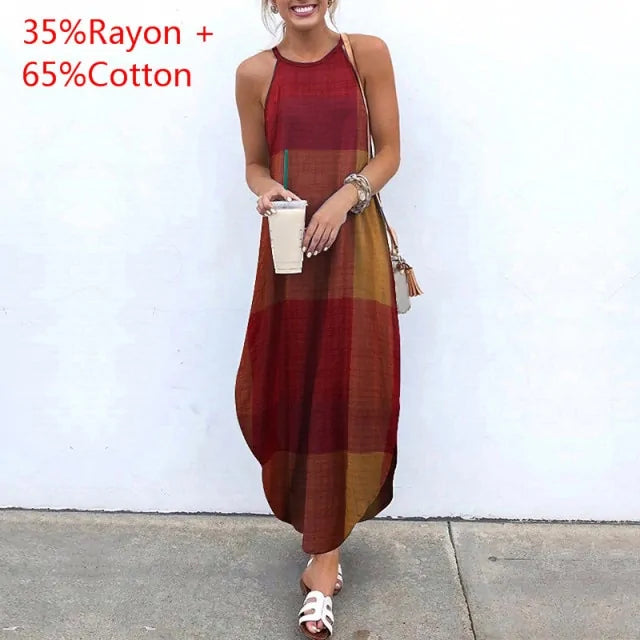 Sleeveless Summer Long Dresses - Kia Day Design