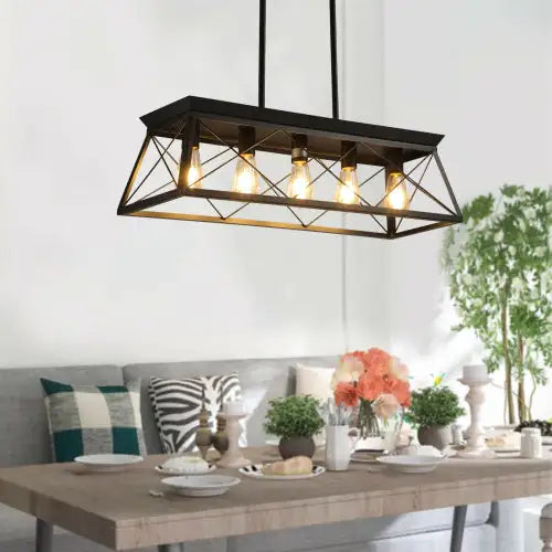 5 Lamp Metal Island Light - Kia Day Design