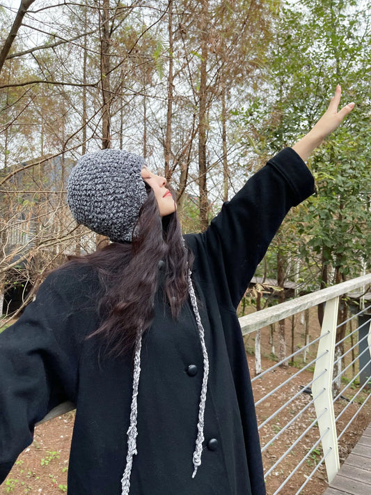 Autumn and Winter Warm Chenille Hat - Grey M 56to58cm - hat