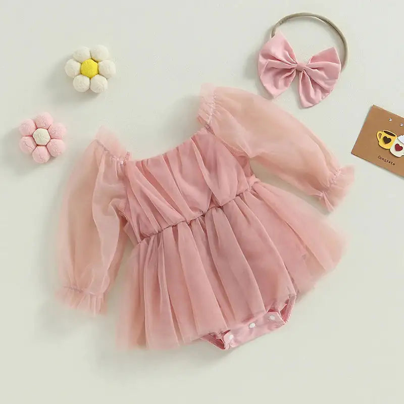 Long Sleeve Baby Party Dress