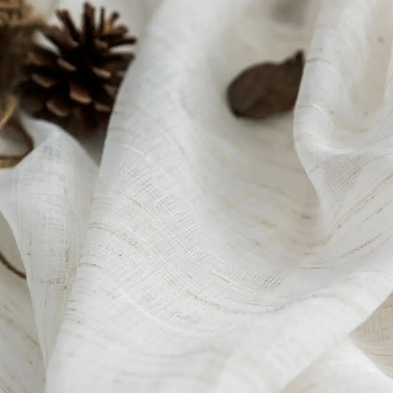 White Cotton Linen Sheer Curtain - Kia Day Design