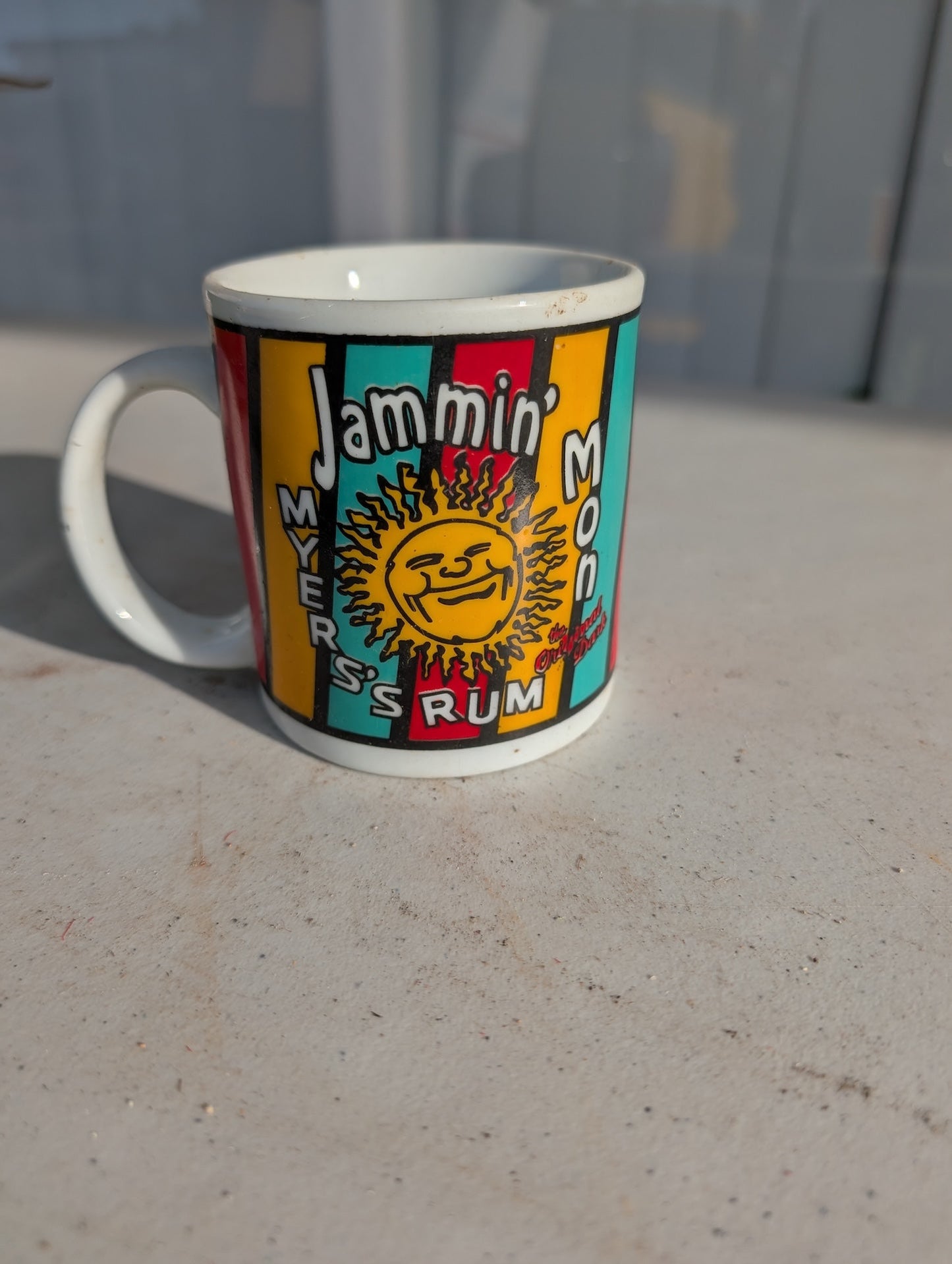 Myers Rum Coffee Cup Mug 1995 Jammin Mon Original Dark Rum Meyers Vintage - -