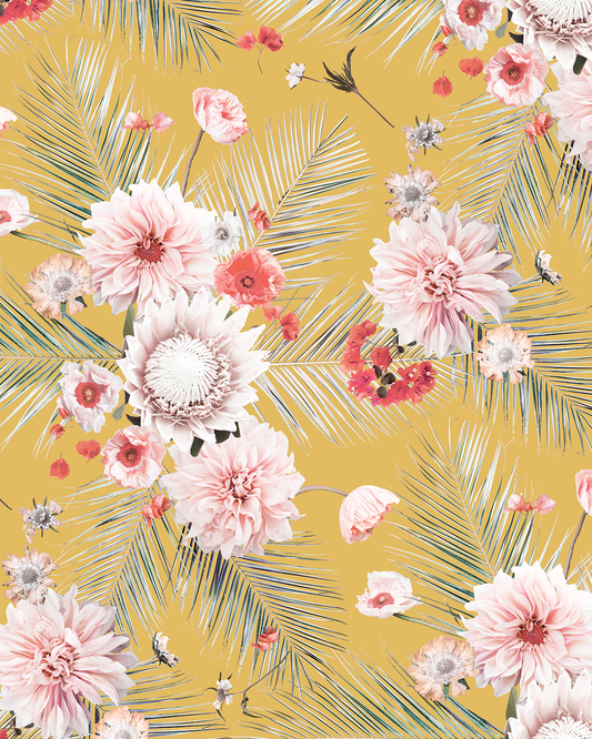 Palm Springs Wallpaper Mustard - LUXE Peel & Stick - Wallpaper