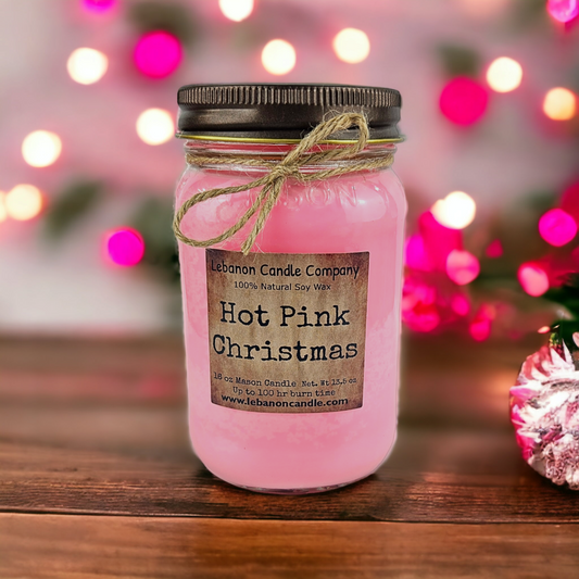 Hot Pink Christmas Candle - - Candles & Melts