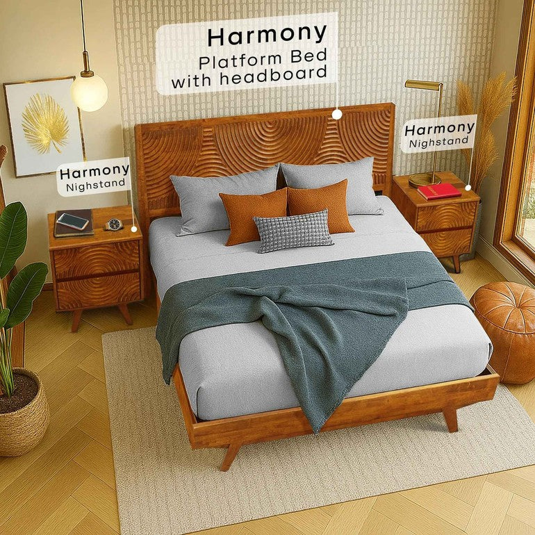 Harmony Solid Wood Nightstand - - Nightstand