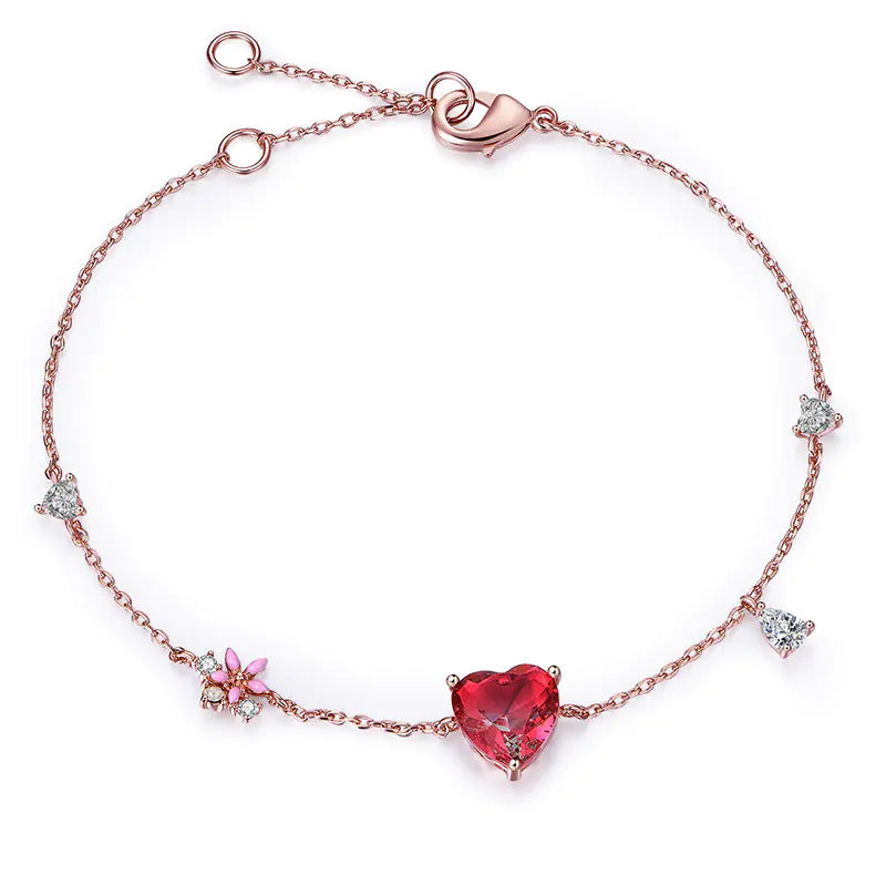 Gradient Crystal Heart Bracelet - Kia Day Design