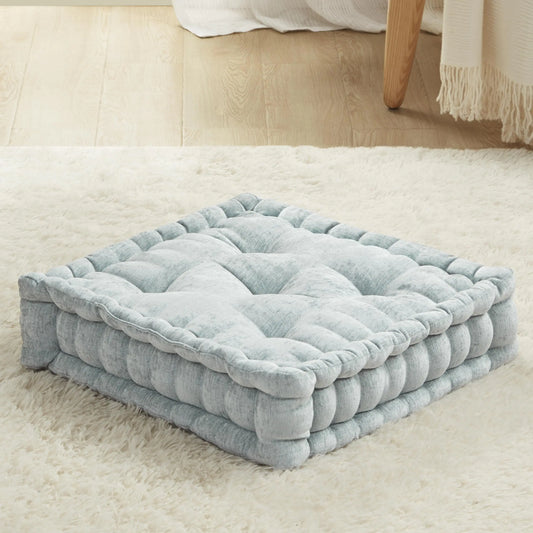 INNA Large Tufted Thick Chenille Cushion Turquoise - - cushion