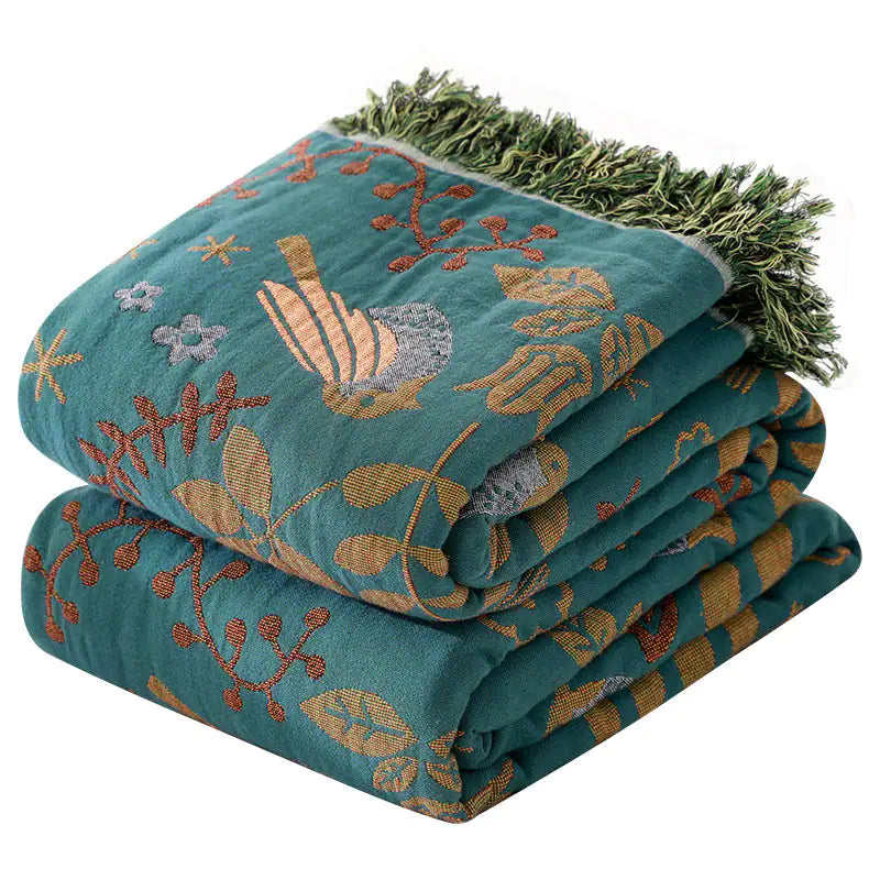Reversible Bird Throw Blanket Kia Day Design