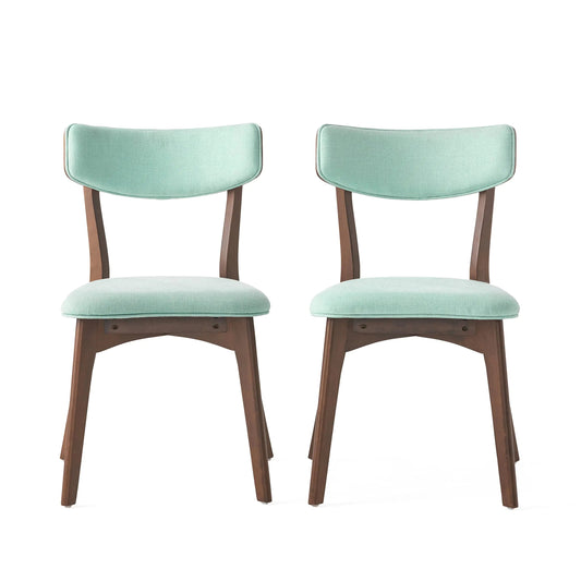 2-Pc Set Mint Mid-Century Dining Chairs - - dining chair