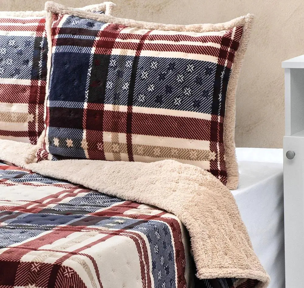 Merinos Allday Double Bedspread Set Boris Navy Blue Kia Day Design