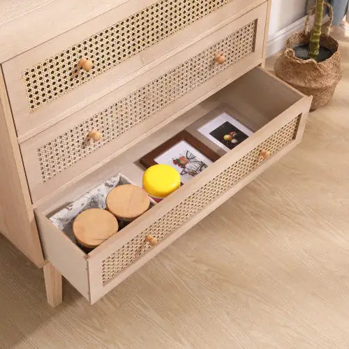 3-Drawer Rattan Storage Cabinet - Kia Day Design