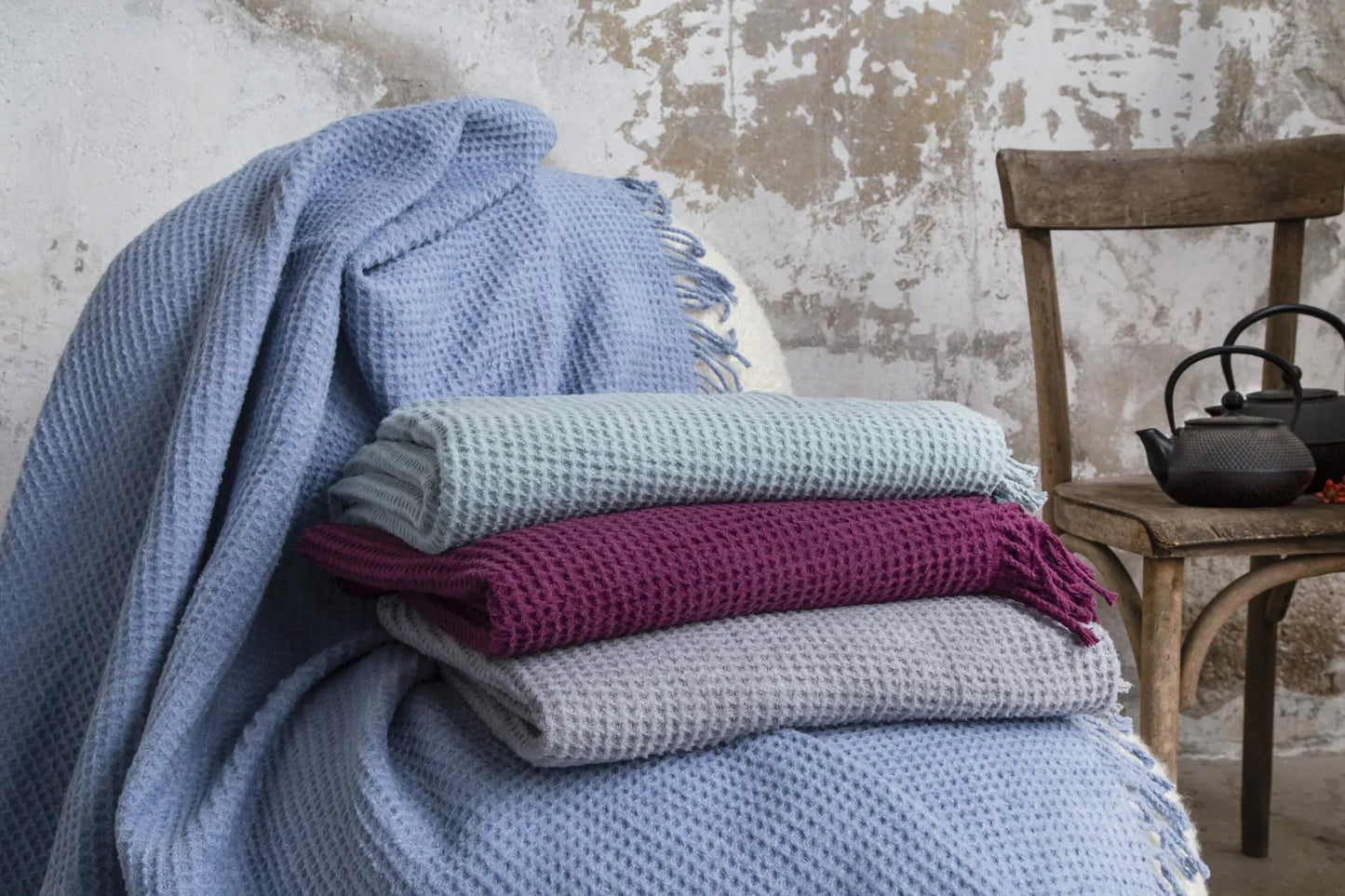 Aksu Brighton Collection Waffle Tv Blanket 130X170 Light Blue Kia Day Design