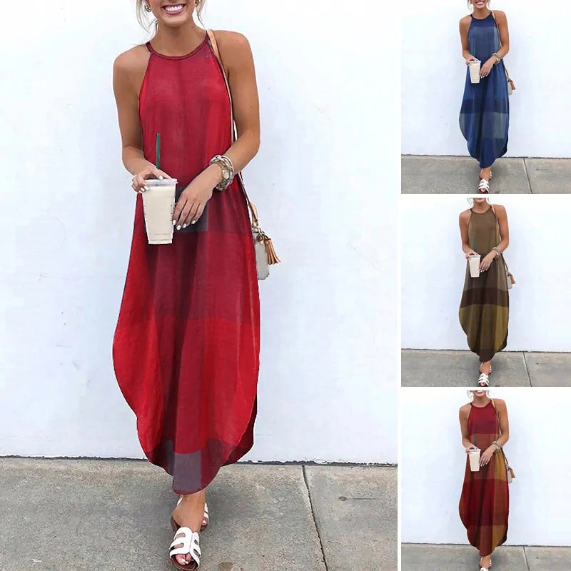 Sleeveless Summer Long Dresses - Kia Day Design
