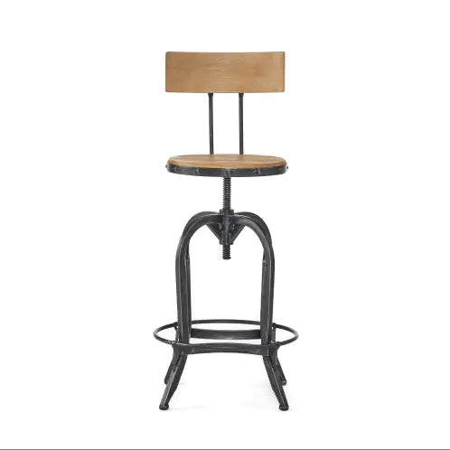 Adjustable Height Wooden Swivel Stools - Kia Day Design
