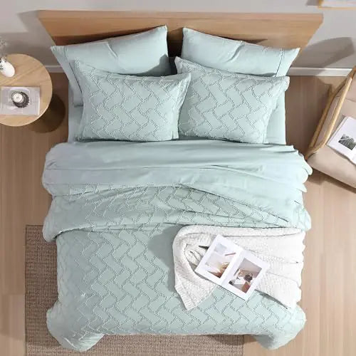 Sage Green Tufted King Comforter Set - Kia Day Design