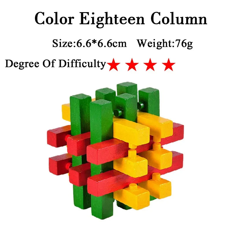 3D Wooden Brain Teaser Game - Kia Day Design