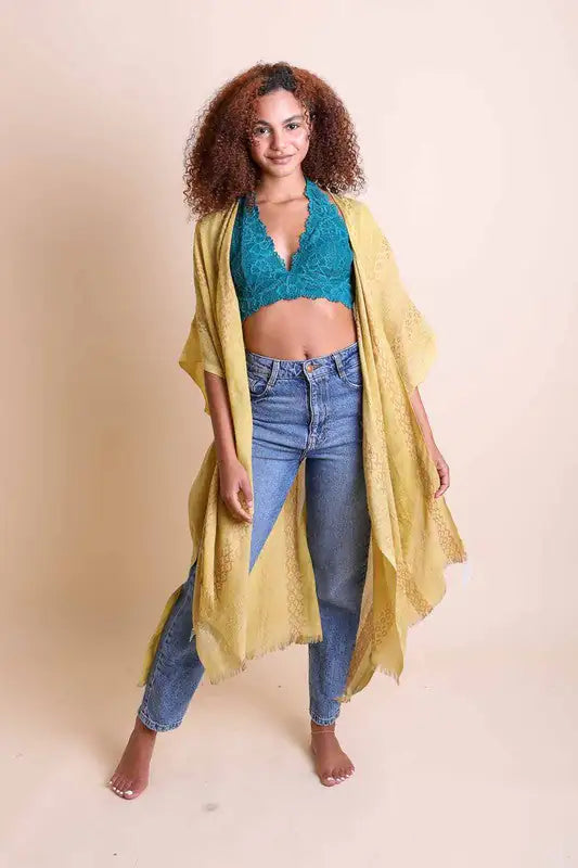 Woven Long Tribal Kimono Kia Day Design