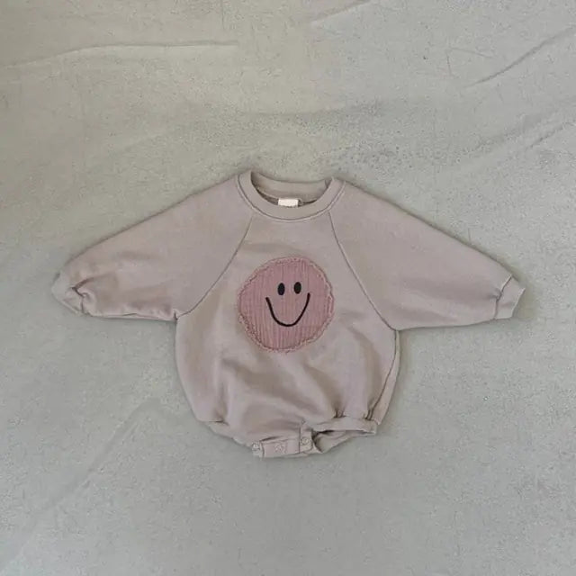 Smiley Face Sweatshirt Baby Romper Kia Day Design
