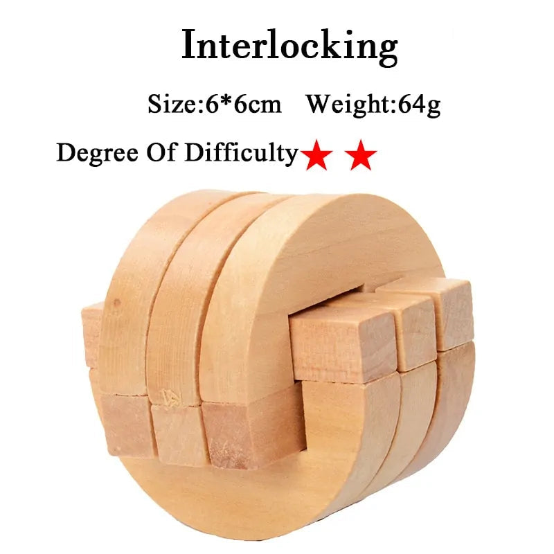 3D Wooden Brain Teaser Game - Kia Day Design