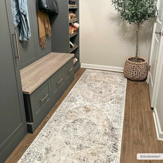 Rudo Beige Washable Area Rug - - Rugs