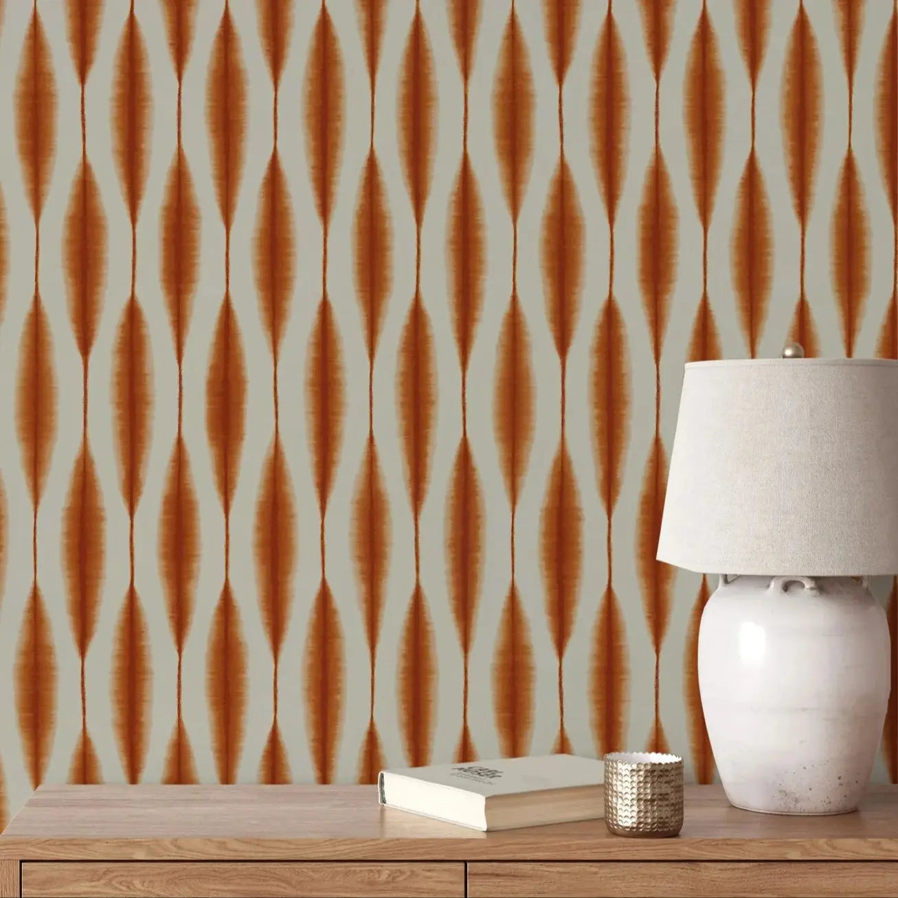 Red Geometric Wallpaper Peel and Stick Kia Day Design