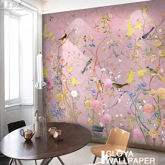 Plant Flower and Bird Wallpaper Kia Day Design