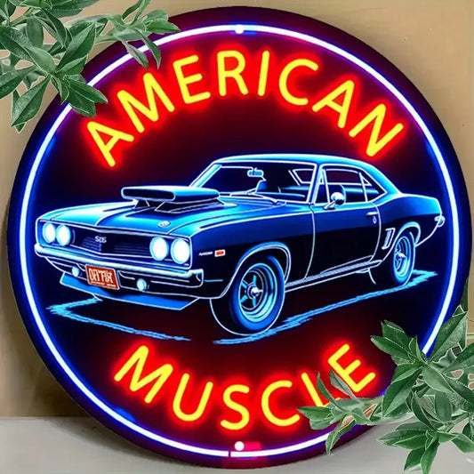 Vintage-Inspired American Muscle Car Neon Sign - 20x20cm - led sign