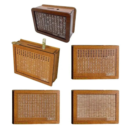 Wooden Money Box With Saving Goals Kia Day Design