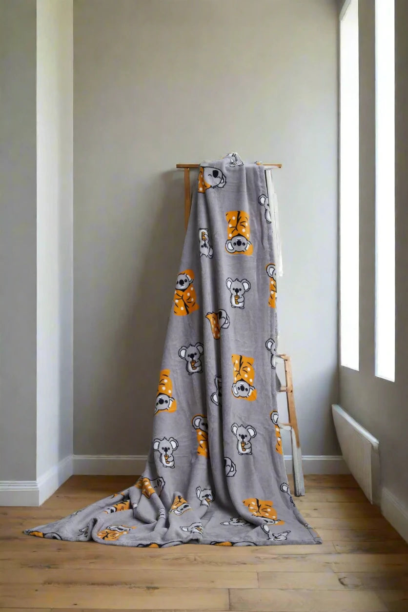Dolce Bonita Home Wellsoft Double Blanket Koala Bear Orange Kia Day Design