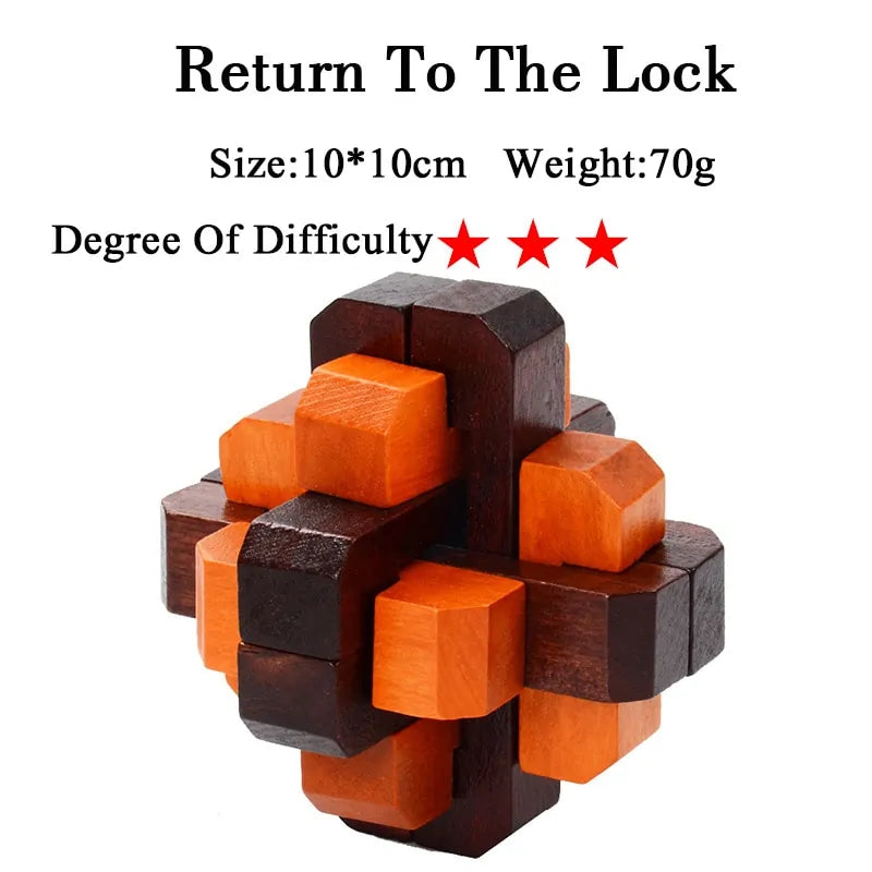 3D Wooden Brain Teaser Game - Kia Day Design