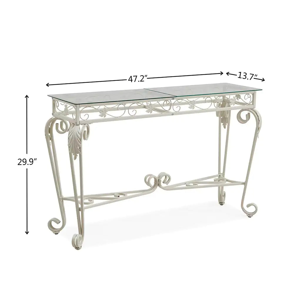 Tempered Glass Console Table with Storage Shelves - Kia Day Design
