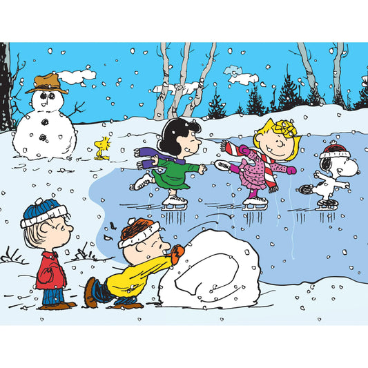 RoseArt - Peanuts - Ice Skating at The Pond - 100 Piece Jigsaw Puzzle - - puzzle