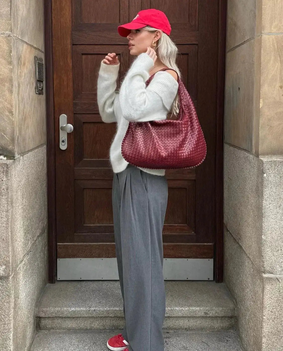 Everyday Leather Bag - Wine Red Kia Day Design