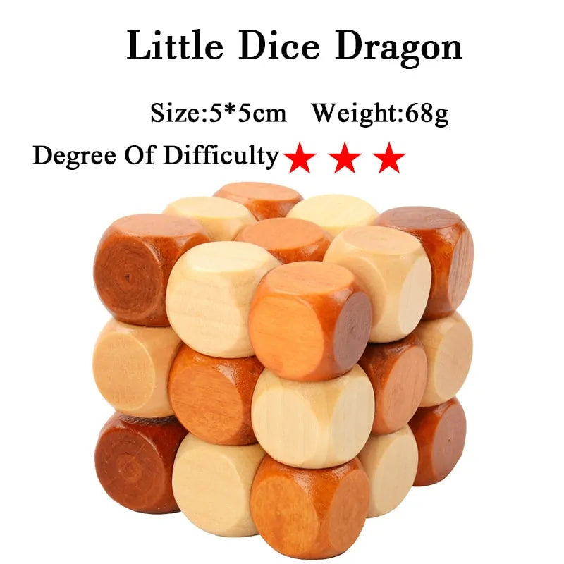 3D Wooden Brain Teaser Game - Kia Day Design