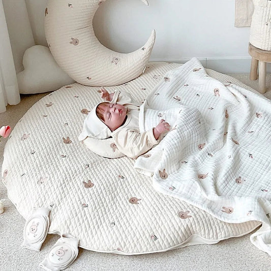 Bear Embroidered Baby Mat