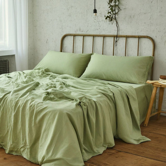 Tache Microfiber Sage Green Bed Sheet Set - - Bed Sheet