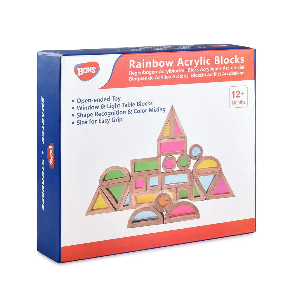 BOHS Rainbow Sensory Blocks 24 pcs - - toy