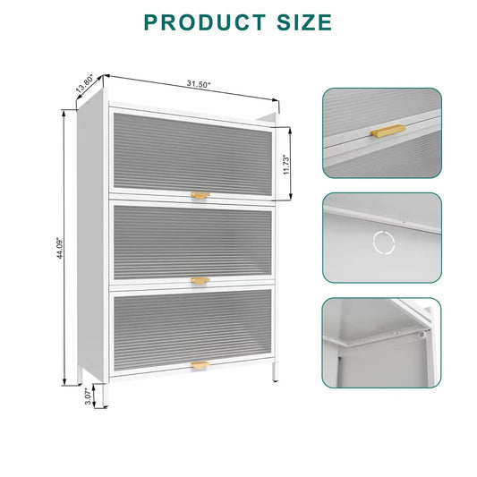 4 Level Glass Flip Door Cabinet - Kia Day Design