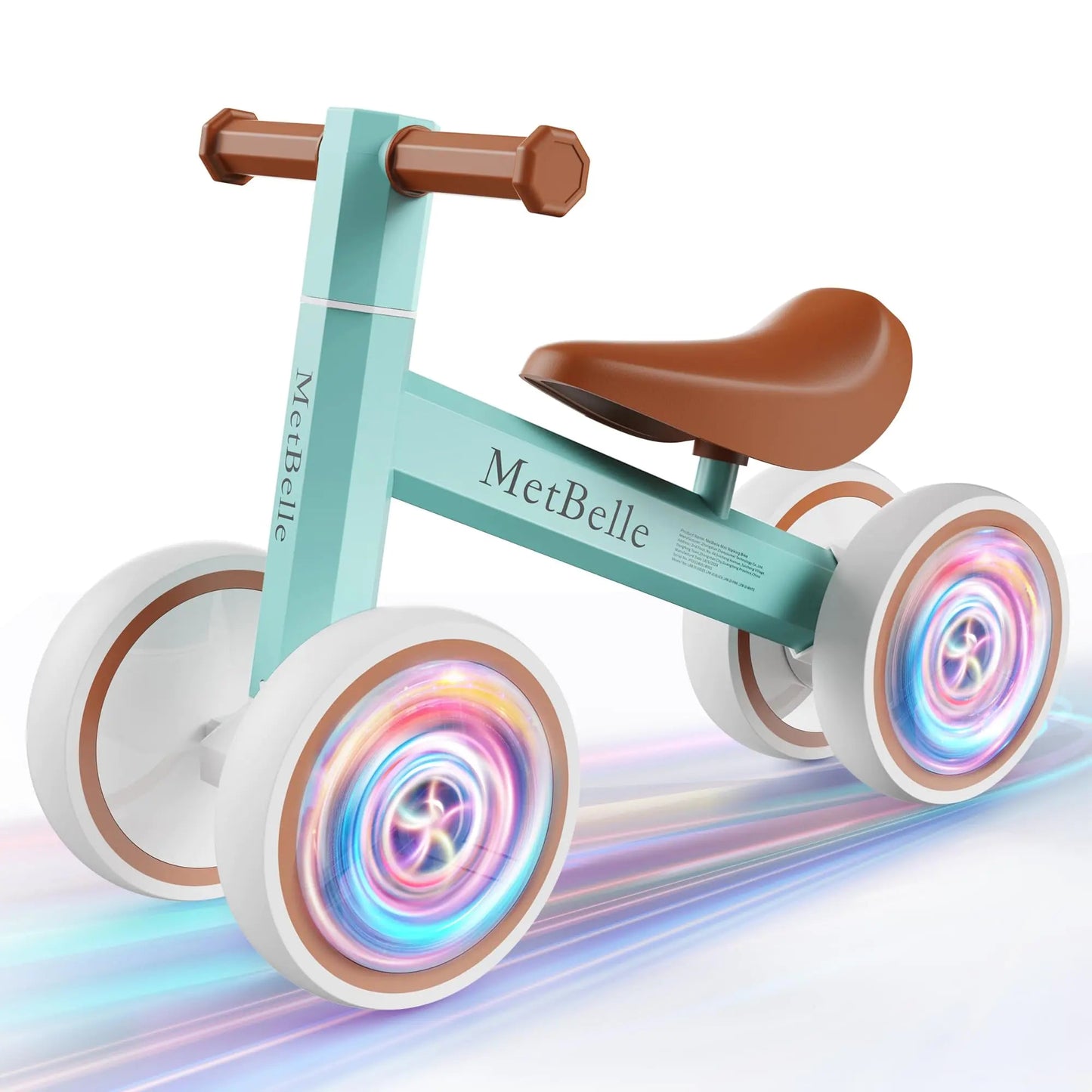 Baby Balance Bike Colorful Lighting 10-24 Months Push Toddler Bicycle 4 Wheels - Kia Day Design