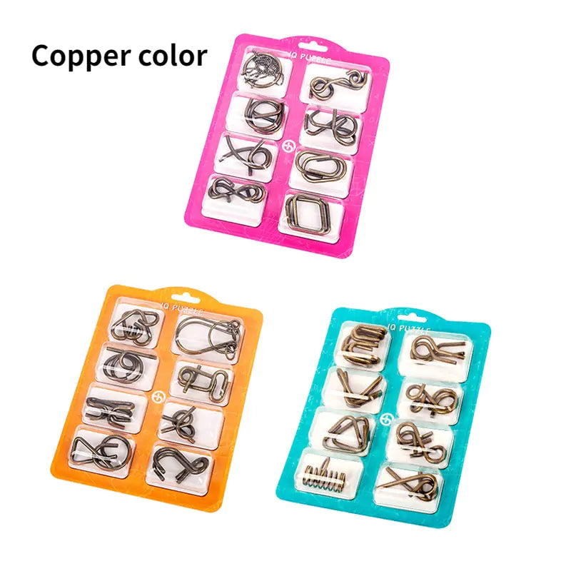 Metal Montessori IQ Brain Teaser Puzzle Sets