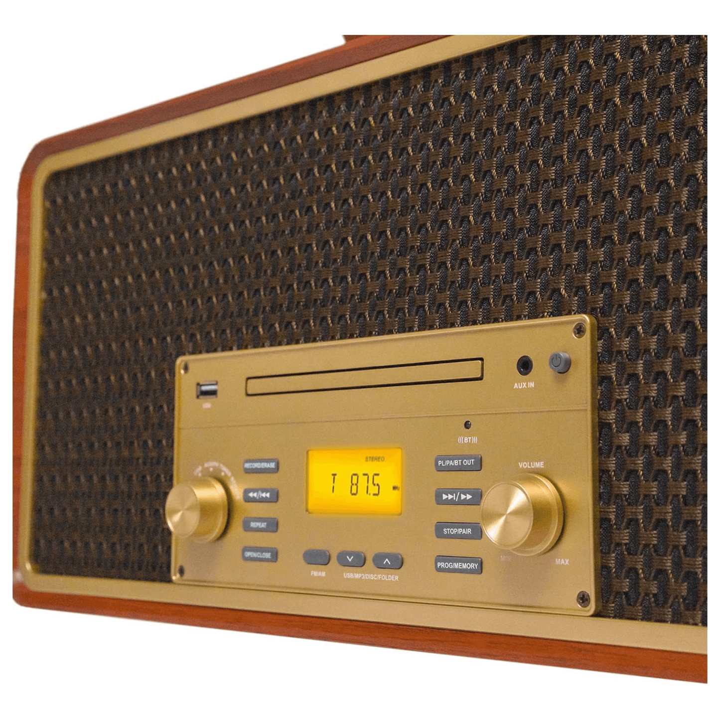 Victor Monument 8-in-1 Wood Music Center with 3-Speed Turntable & Dual Bluetooth- Jupiter Gear Home- {{Product type}}
