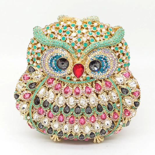 Owl Clutch with Rhinestones