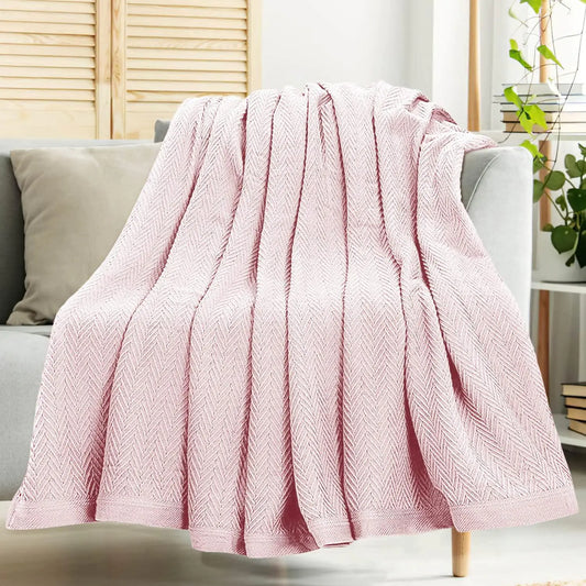 Pink King Size Cotton Blanket - Kia Day Design