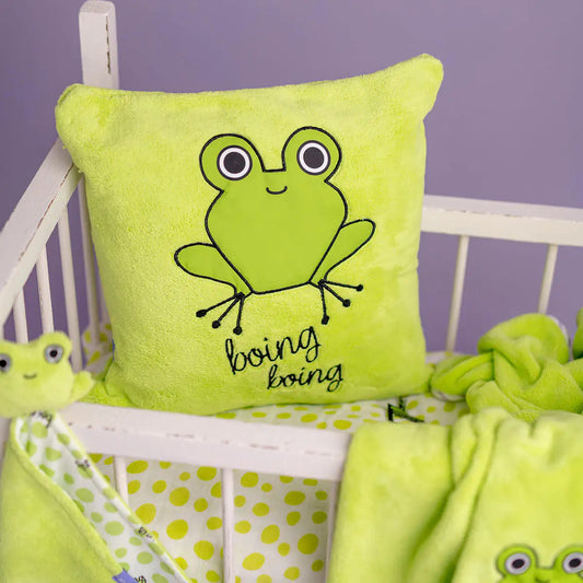 Milk and Moo Cacha Frog Baby Pillow - Kia Day Design