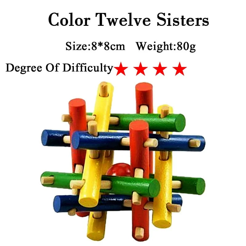 3D Wooden Brain Teaser Game - Kia Day Design