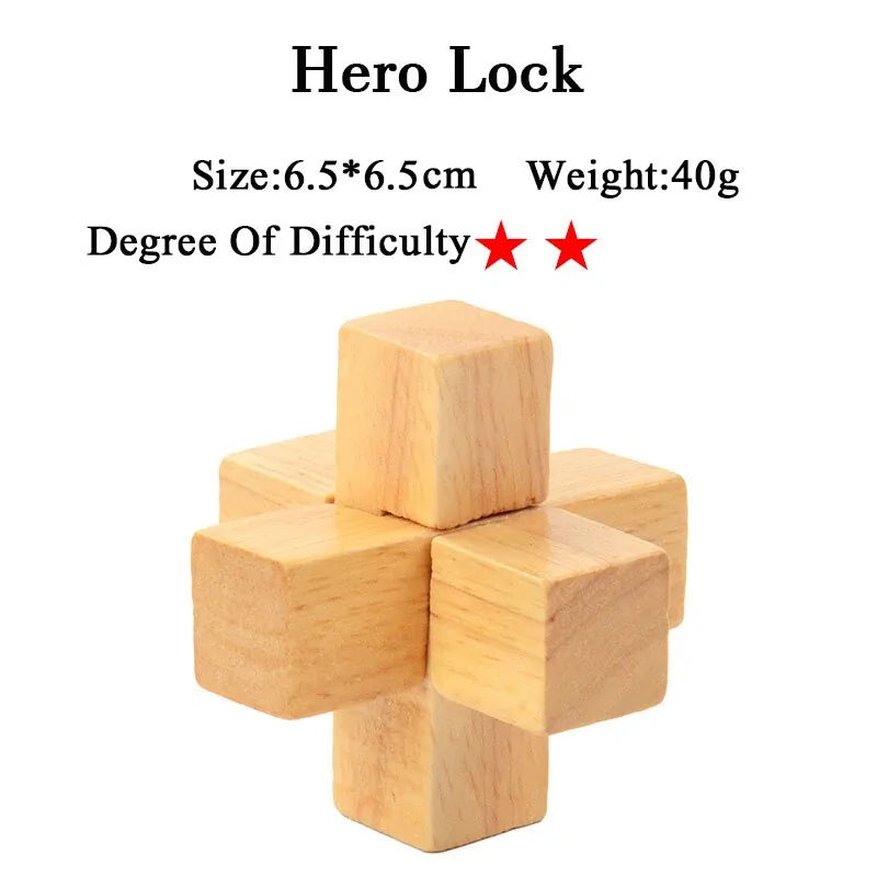 3D Wooden Brain Teaser Game - Kia Day Design
