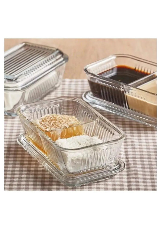 Partitioned Glass Storage Container - Kia Day Design