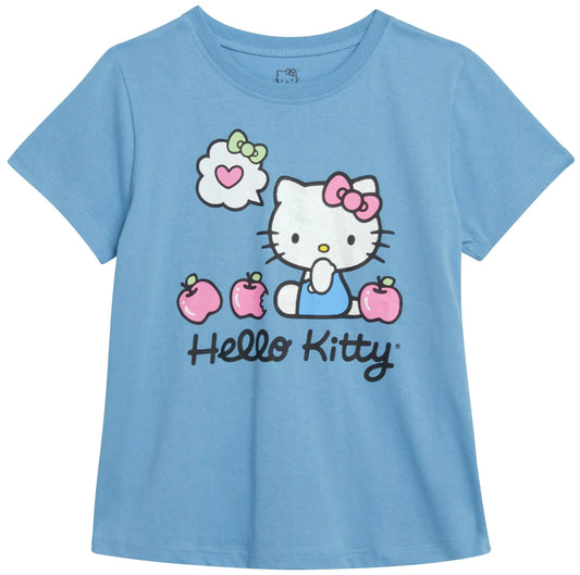 Blue Hello Kitty Girls Short Sleeve T-Shirt - - shirt