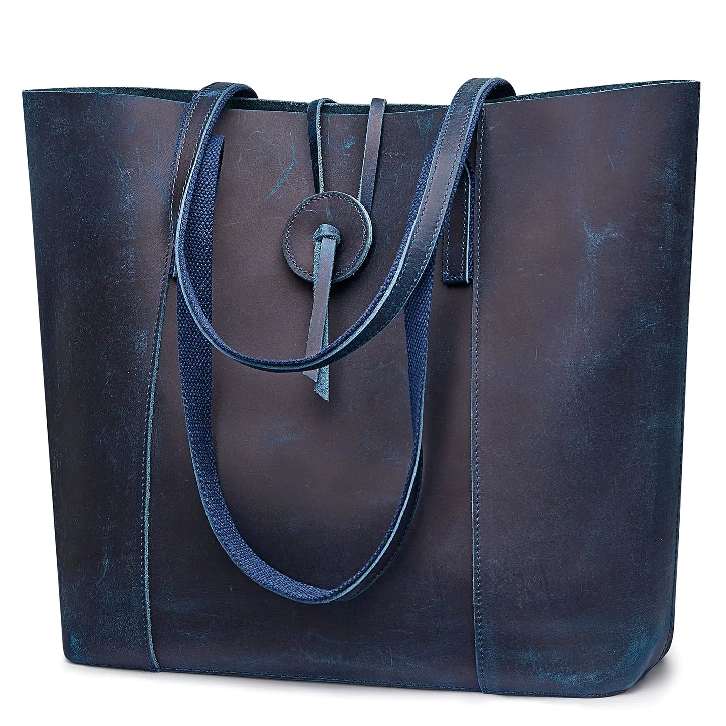 S-ZONE Vintage Genuine Leather Large Tote Bag Handbag - - shoulder bag