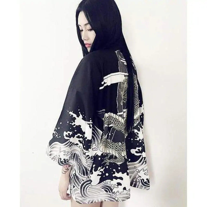Streetwear Samurai Dragon Kimono Kia Day Design
